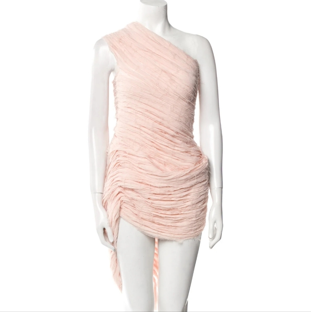 Collina Strada Pink Whirl Mini Dress Medium